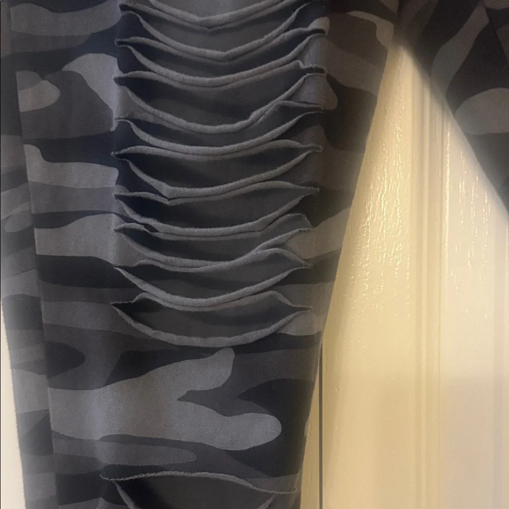 Torrid Black Camo Ripped Leggings